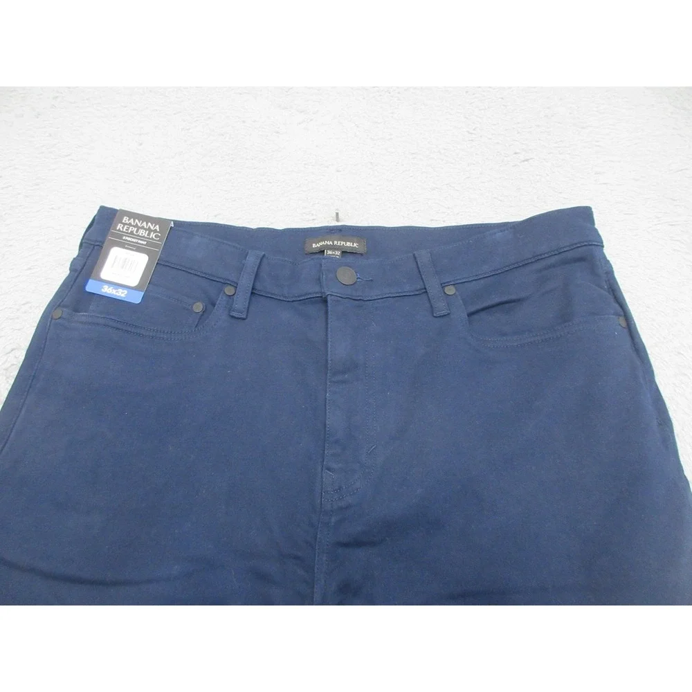 Banana Republic 5 Pocket Pant Jeans Mens 36x32 Blue Dark Wash Denim Slim Stretch